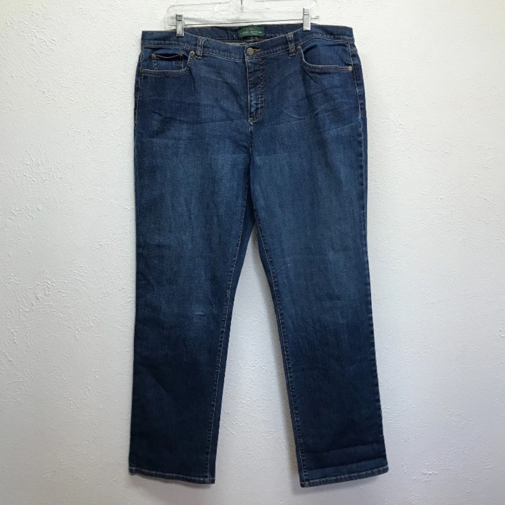 Lauren Ralph Lauren Jeans Womens 18W Blue Denim Classic Straight Stretch